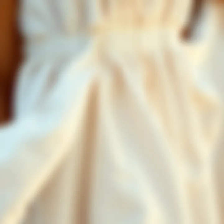 Close-up of fabric texture showcasing the quality of the white summer dress