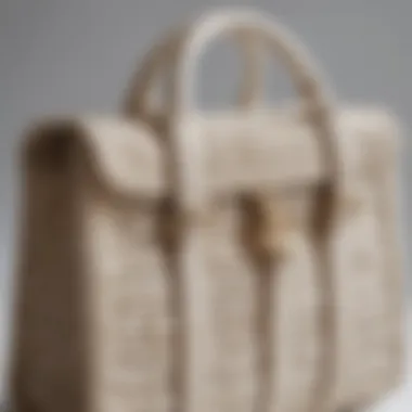Stylish handbag designed with white jute twine accents