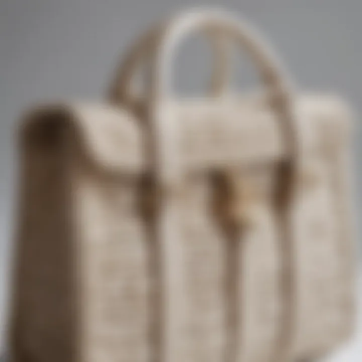 Stylish handbag designed with white jute twine accents