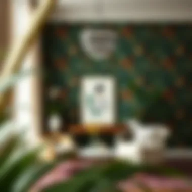 Modern Interior Aesthetics with Morris Contact Paper Contemporary interior featuring William Morris contact paper as a focal point