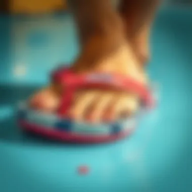 Quality Materials in Anime-Themed Footwear Close-up view of materials used in anime flip flops