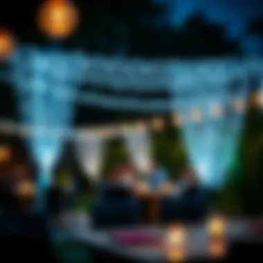 Outdoor Celebration Brightened by LED Curtain Lights LED curtain lights illuminating a festive outdoor gathering