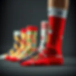 Artistic illustration showcasing the evolution of picture socks through various designs