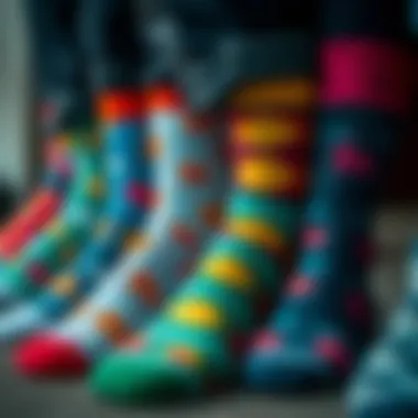 Sustainable Picture Socks A vibrant display of ethically produced picture socks highlighting sustainable materials