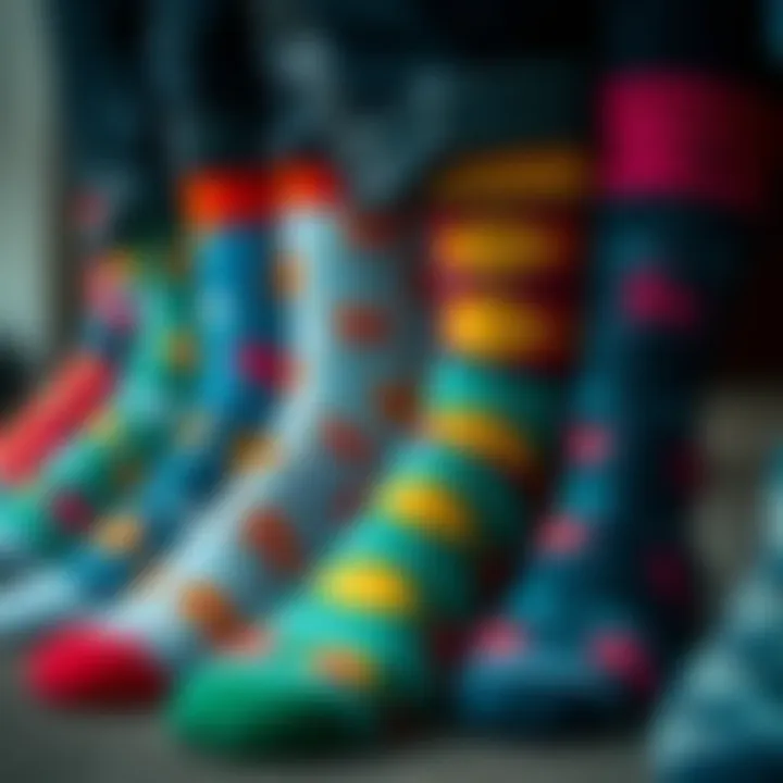 Sustainable Picture Socks A vibrant display of ethically produced picture socks highlighting sustainable materials