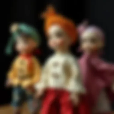 Diverse plush dolls dressed in unique outfits reflecting cultural themes