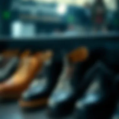 Variety in Soft Bottom Styles Diverse styles of soft bottom shoes lined up