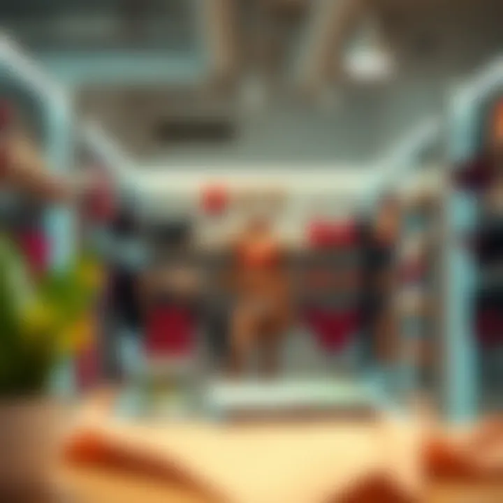 Interior view of a trendy bikini shop