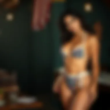 A model showcasing a unique thong bikini design