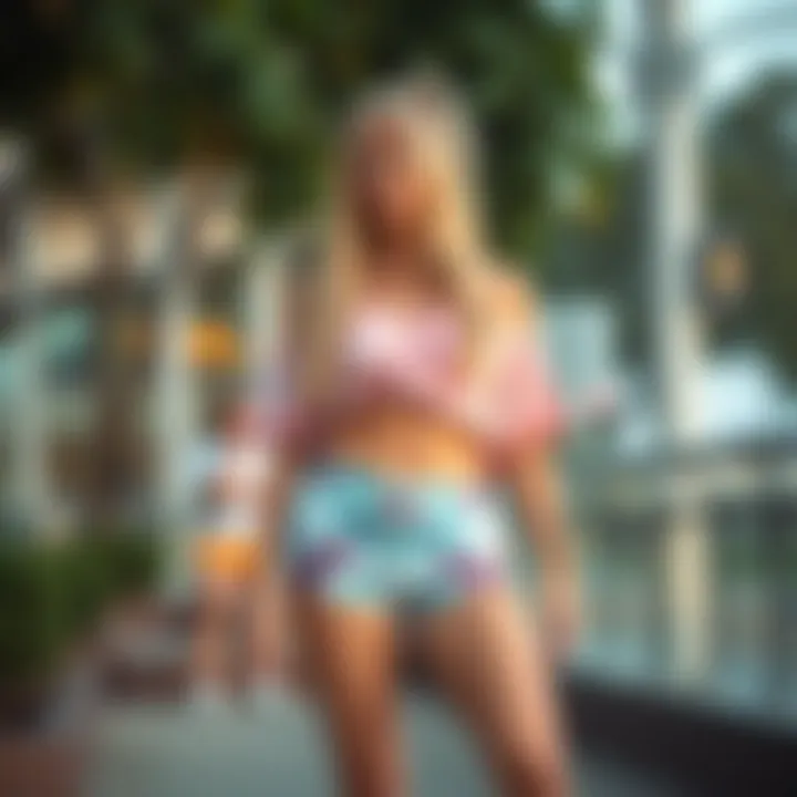 Styling Tie Dye Workout Shorts Stylishly paired tie dye workout shorts with trendy tops for casual outings