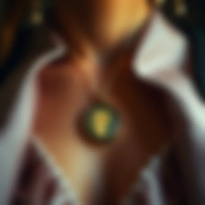Elegant fashion styling featuring an angel wing locket necklace