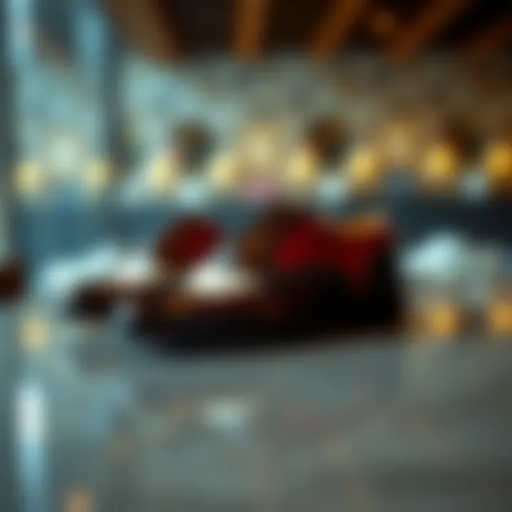 Elegant two tone wingtip oxford shoes displayed on a polished surface