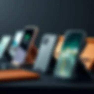 Variety of folding cell phone stands showcasing different materials