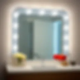 Elegant vanity mirror adorned with bright LED lights
