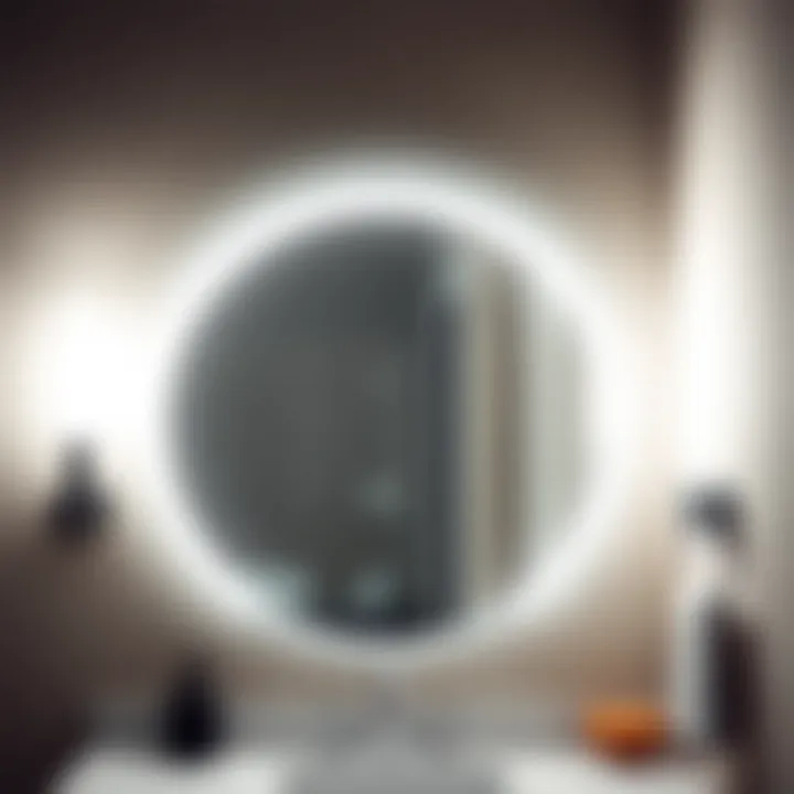 Stylish installation of vanity lights on a modern mirror
