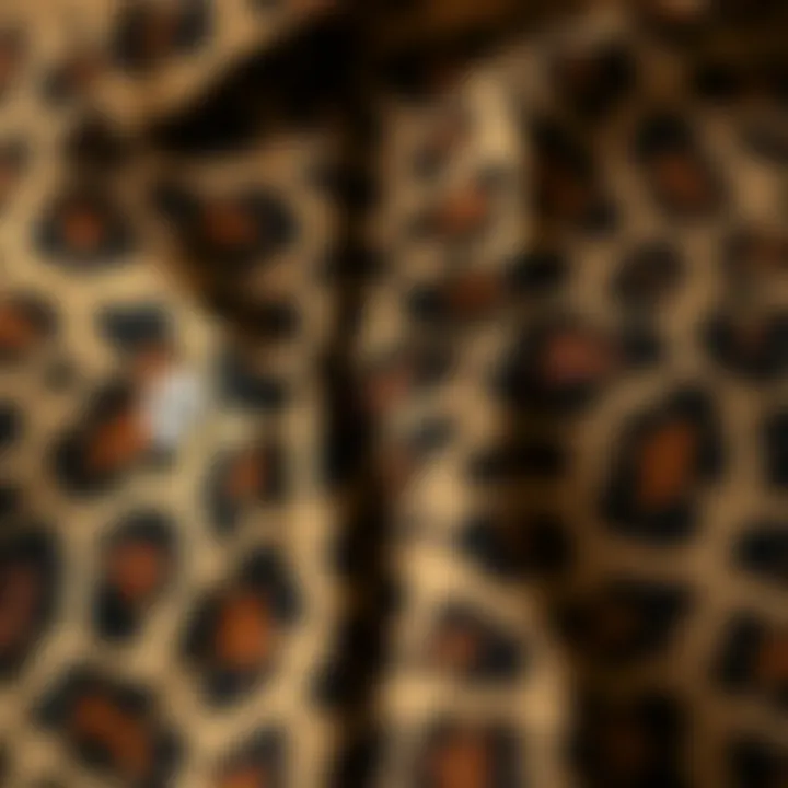 Close-up of leopard print fabric texture