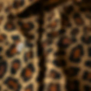 Detailed Leopard Print Fabric Texture Close-up of leopard print fabric texture