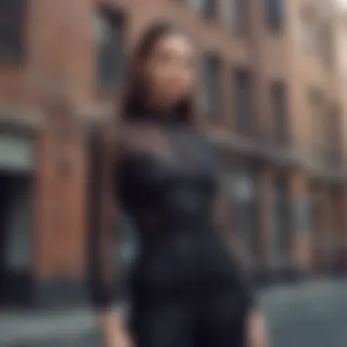 Urban Style with a Versatile Mesh Jumpsuit A model showcasing a versatile mesh jumpsuit in an urban setting.