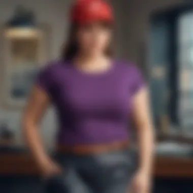 Stylish Outfit with Cap Sleeve T-Shirt An elegant outfit featuring a plus size cap sleeve t-shirt styled with accessories and a skirt.