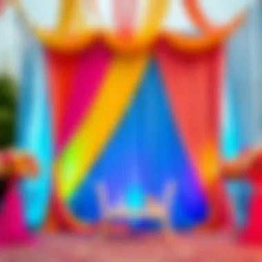 Colorful draped backdrop showcasing vibrant wedding decor
