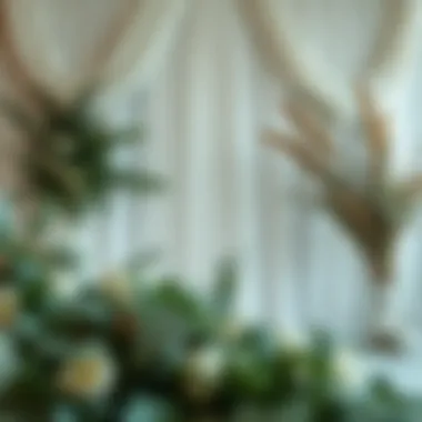 Natural Elements in Draped Backdrop Natural elements integrated with draped backdrop design