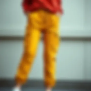 Chic and Versatile Cargo Pants Stylish drawstring cargo pants displayed in vibrant colors