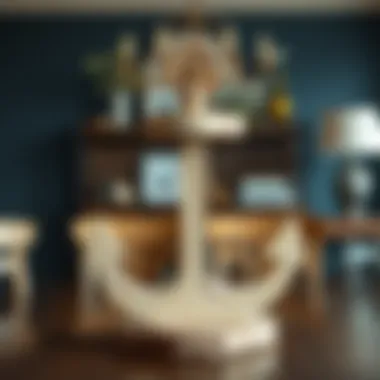 Elegant Wooden Anchor Centerpiece Elegant wooden anchor centerpiece for a dining table