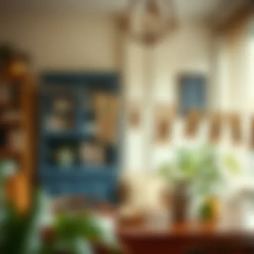 Creative display of extra large clothespins in a home setting