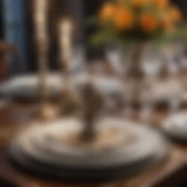 Charming Table Setting with Fleur de Lis Accents Table setting adorned with fleur de lis accents