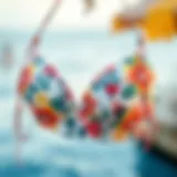 Stunning Floral Design Vibrant floral pattern of the bikini