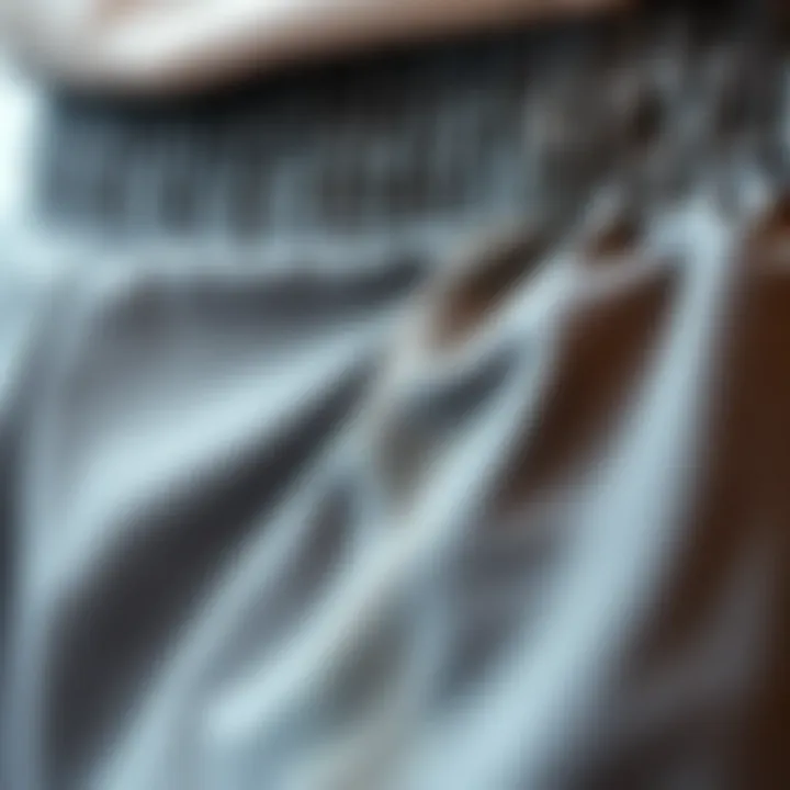 Close-up of fabric texture for elastic waist formal pants