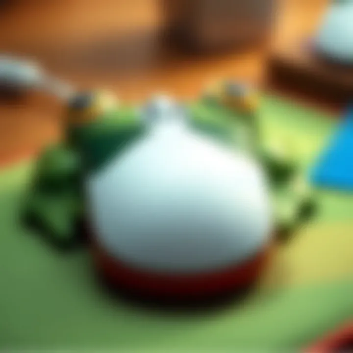 A close-up view of the materials used in a frog mouse pad