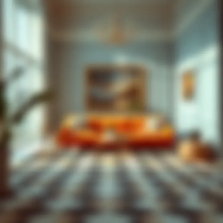 Tips for arranging furniture with a checkered flag carpet