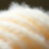 Close-up of fuzzy white yarn texture showcasing its softness and fluffiness