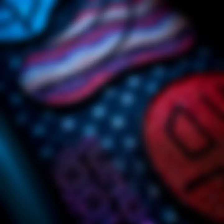 Close-up of different glitter patterns and colors available for car floor mats, showcasing customization options.