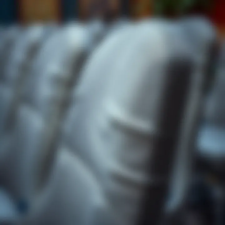 Quality Fabric: The Heart of Gray Chair Covers Close-up of high-quality fabric of gray chair cover