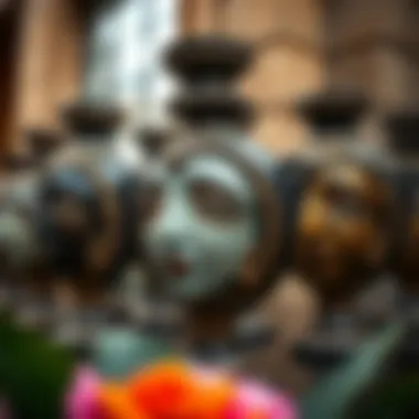 Intricate Designs of Half Face Vases A stunning collection of half face vases showcasing intricate designs and vibrant colors