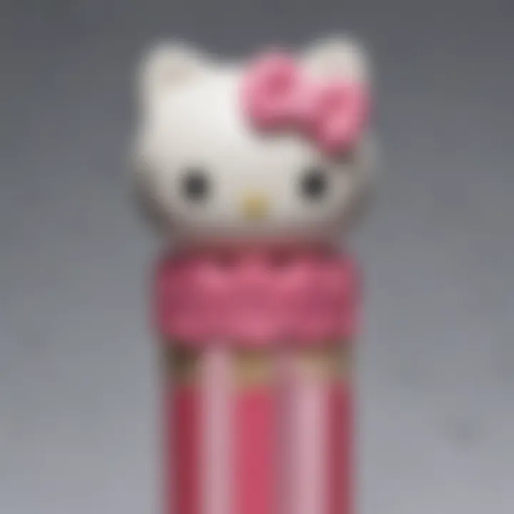 A close-up of a Hello Kitty pencil showcasing intricate designs.