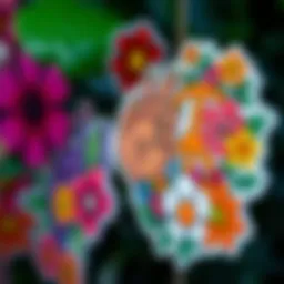 Colorful hippie sticker showcasing peace signs and flowers