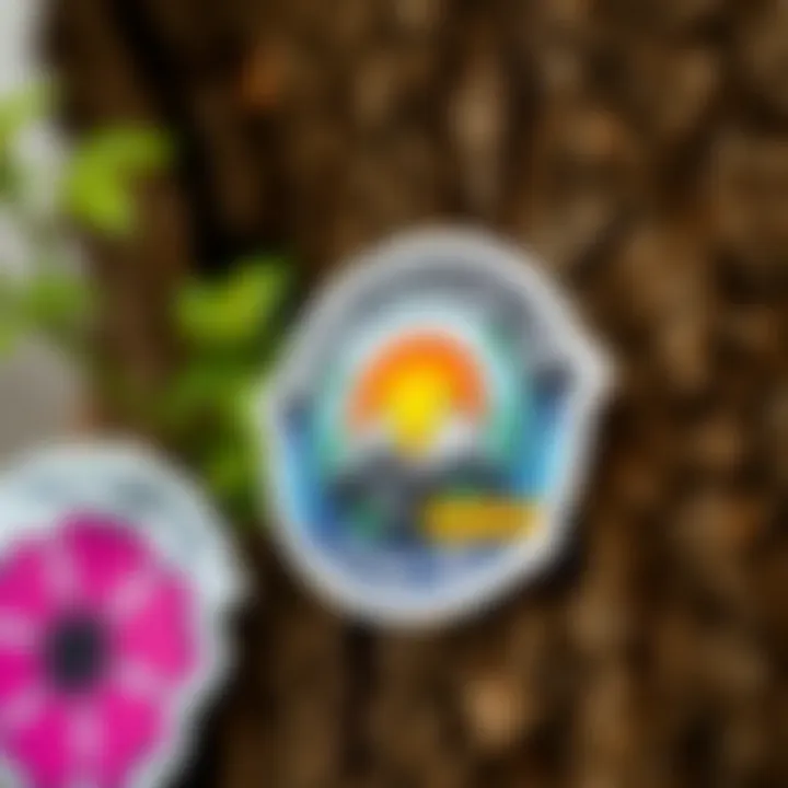 Contemporary hippie sticker featuring environmental themes