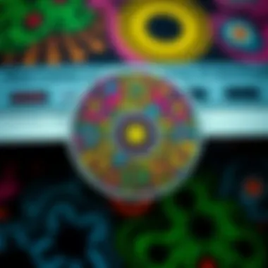 Psychedelic Patterns of the 1960s Vintage hippie sticker with psychedelic patterns