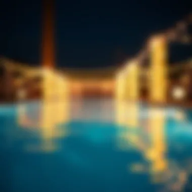 Chic Buoyant Lights Chic design of buoyant lights creating a modern poolside aesthetic