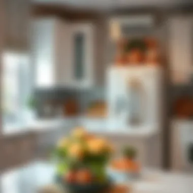 Stylish Kitchen Space with Refrigerator Décor A beautifully styled kitchen featuring a decorated refrigerator