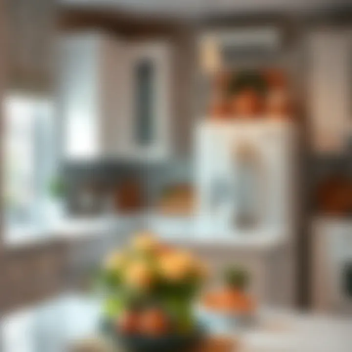 Stylish Kitchen Space with Refrigerator Décor A beautifully styled kitchen featuring a decorated refrigerator