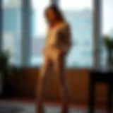 Elegant Knit Skinny Pants Elegant knit skinny pants in a modern setting