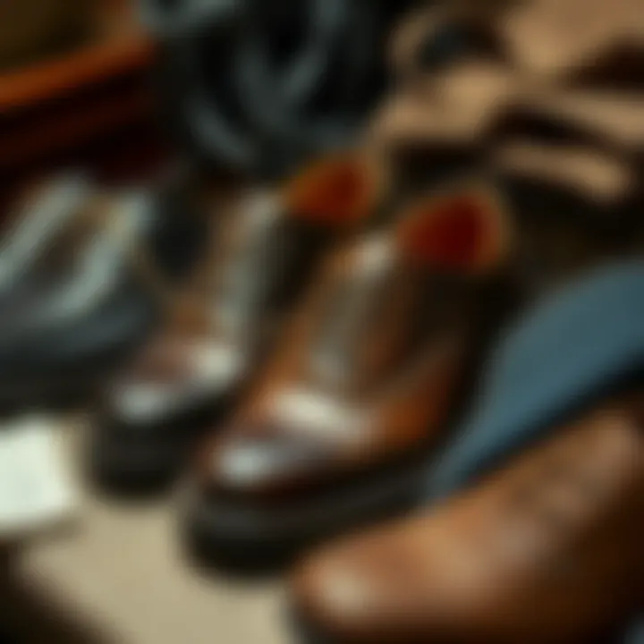 An array of materials commonly used in crafting Korean shoes, emphasizing quality and craftsmanship.