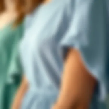 Fabric Textures of Casual Dresses with Sleeves Close-up of fabric textures used in casual dresses with sleeves