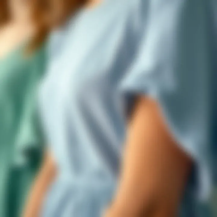 Fabric Textures of Casual Dresses with Sleeves Close-up of fabric textures used in casual dresses with sleeves