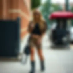 Trendy leopard biker shorts styled with casual wear