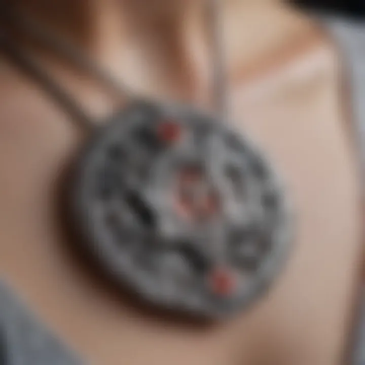 Close-up of the necklace highlighting its craftsmanship and detail